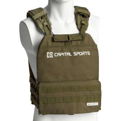 Capital Sports Battlevest 2.0, súlymellény, 2 x 2 súly 2,6 & 4,0 kg, olívazöld