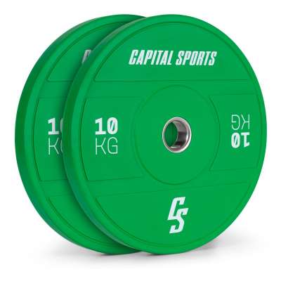 Capital Sports Nipton 2021, tárcsasúlyok, bumper plate, 2 x 10 kg, Ø 54 mm, edzett gumi