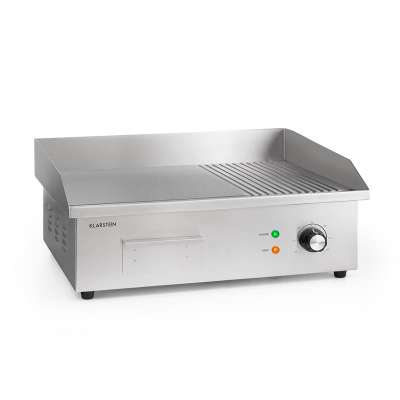 Klarstein Grillmeile 3000GR, elektromos grill, 3000 W, grill lap, 54,5 x 35 cm, sima/bordás