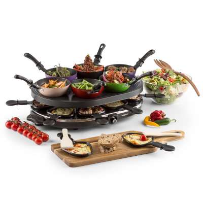 OneConcept Woklette, raclette grill, 1200 W, wok, 6 személyre, tapadásmentes