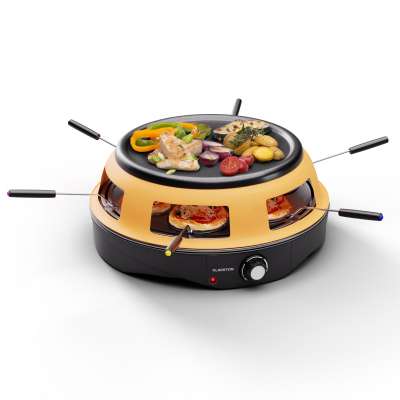 Klarstein Marinara, pizzasütő 3 az 1-ben, grill, raclette, 1200 W, 6 pizzaemelővel