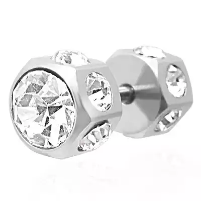 Fake plug - kétoldalas, cirkónia köves felület
