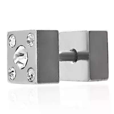 Fake plug két oldalas - négyszög, cirkóniával