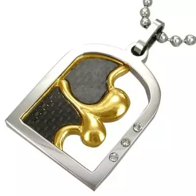 Acél medál - FIRST KISS, cirkóniakövecskék