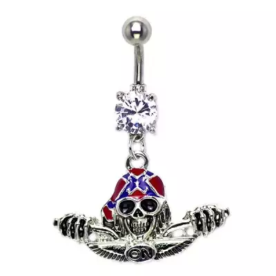 Köldök piercing - koponya sisakban