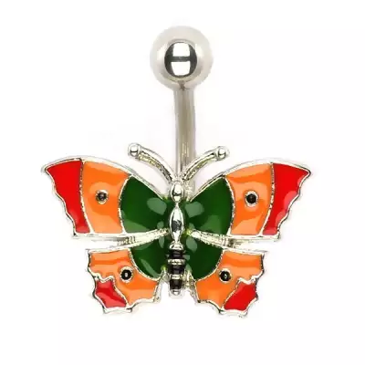 Köldök piercing - háromszínű pillangó