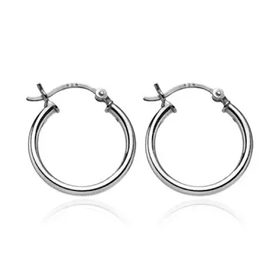 Ezüst karika fülbevaló - egyszerű dizájn, 16 mm