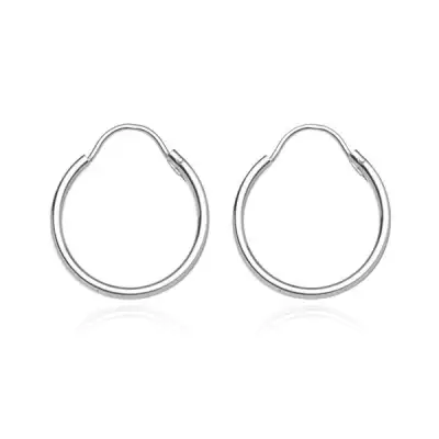 Sterling ezüst fülbevaló - sima, üreges karika, 22 mm