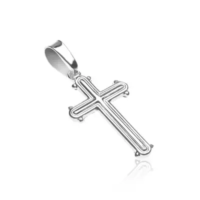 925 ezüst kereszt - domború középső rész, lekerekített szélek