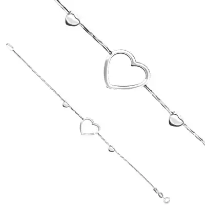 Karkötő 925 ezüstből - szívkörvonal kígyóláncon