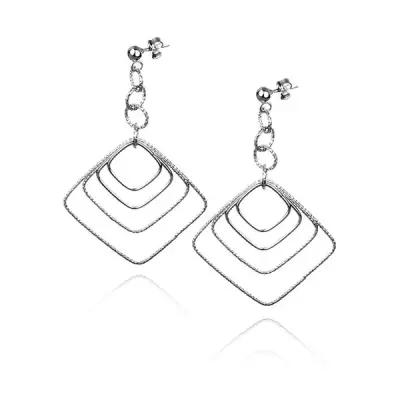 Fülbevaló 925 ezüstből - négyzetek karikákon