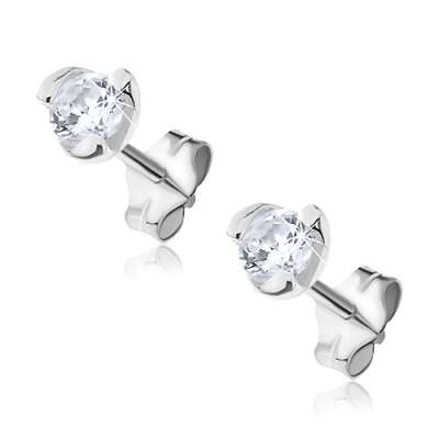 Ezüst fülbevaló - ragyogó cirkónia három levélből alkotott fogatban