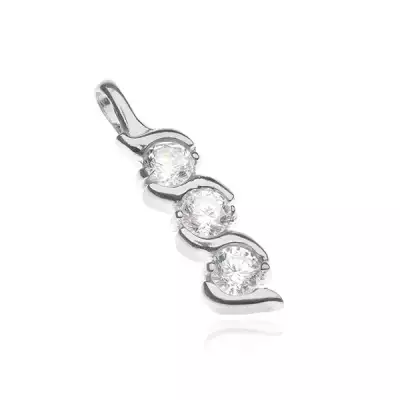 Ezüst medál - három összekapcsolt cirkonszem