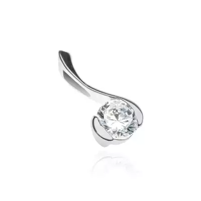 Medál 925 ezüstből - fényes hangjegy tiszta cirkonkővel