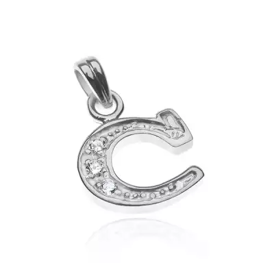 Medál 925 ezüstből - nyomtatott C, tiszta cirkonkövek