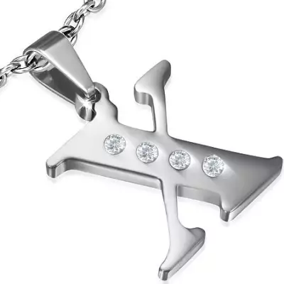 Acél függő - cirkonköves X