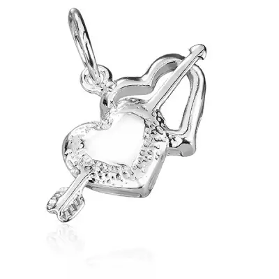 Függő 925 ezüstből - Ámor nyila és szívek