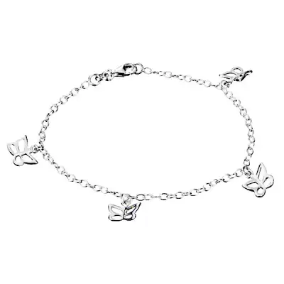 Karkötő ezüstből - pillangók láncon