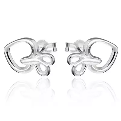 Bedugós fülbevaló ezüstből - szívecske masnival