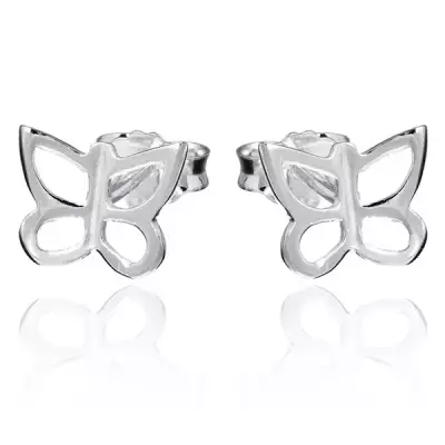 Bedugós fülbevaló 925 ezüstből- lepkekontúr