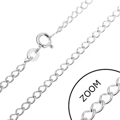 Ezüst nyaklánc - hajlított sima szemek, 2,8 mm