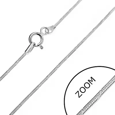 Nyaklánc 925 ezüstből - legömbölyített, bevágásokkal, 1 mm