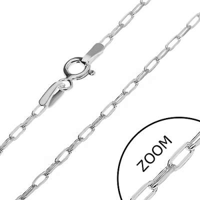 Ezüst nyaklánc - fényes sima téglalapok, 2 mm