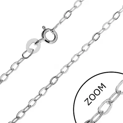 Ezüst nyaklánc - derékszögben kapcsolt lapos szemek, 2,1 mm