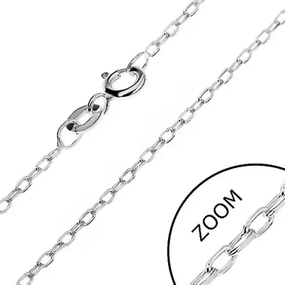 Ezüst nyaklánc - sima ovális szemek, 1,3 mm