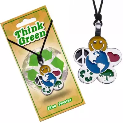 Nyaklánc Öko motívummal, virág alakú medál