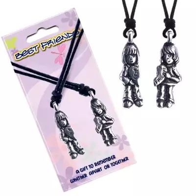 BEST FRIENDS nyaklánc - két kislány szívecskével