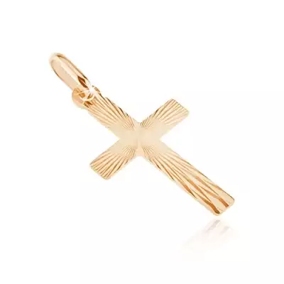 Arany lapos kereszt - fényes szabályos cserepek a felszínén