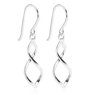 Fülbevaló 925 ezüstből, két becsavart spirál vonal