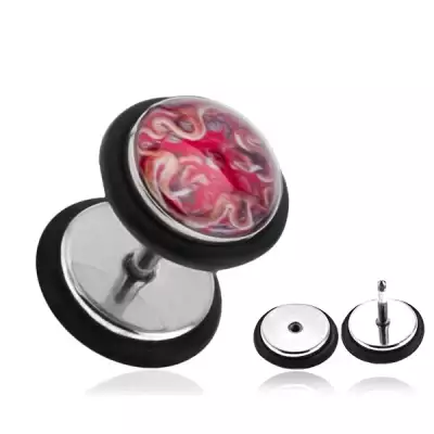 Acél fake fültágító, absztrakt kép