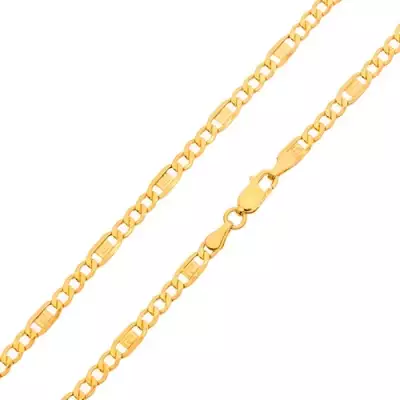 Arany nyaklánc - három ovális szem, részek görög kulccsal, 500 mm