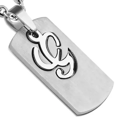 Acél medál - matt tábla tribal szimbólummal, kétrészes