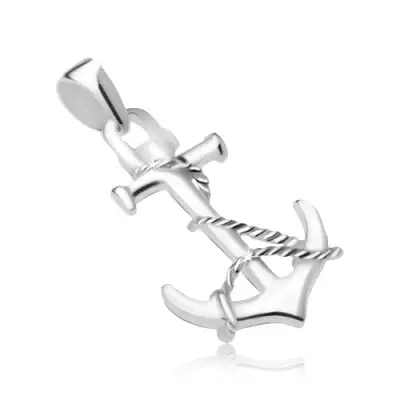 Medál 925 ezüstből, hajó horgony kötéllel