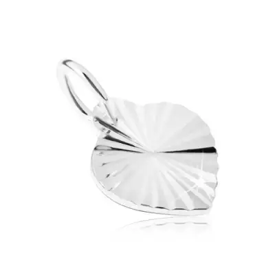 Medál 925 ezüstből - fényes levél bemarásokkal, napsugarak