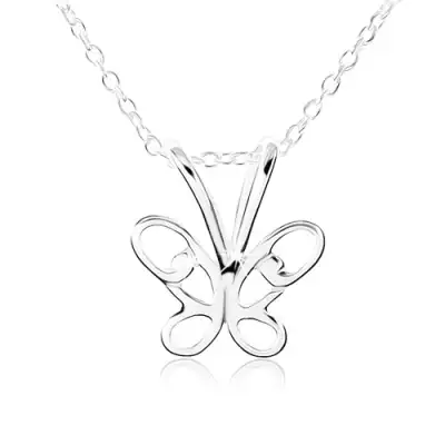 925 ezüst nyakék, pillangó kivágott szárnyakkal