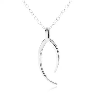 925 ezüst nyakék, fényes medál - szerencsét hozó halcsont