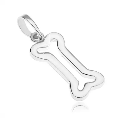 Medál 925 ezüstből, fényes kutyacsont kontúr