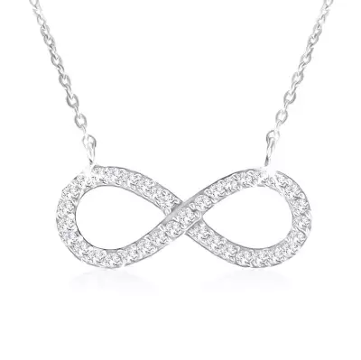 Nyakék 925 ezüstből medállal - INFINITY, végtelen szimbólum áttetsző cirkóniával