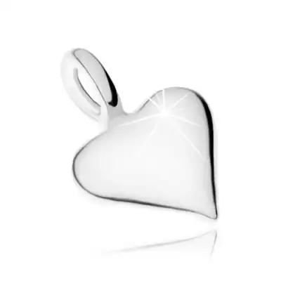 Medál 925 ezüstből, kidomborodó egyenetlen szív, fényes felület
