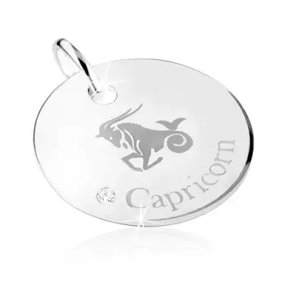 Medál 925 ezüstből, BAK csillagjegy a kerek táblán