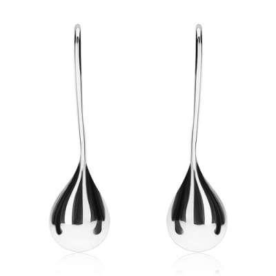 Fülbevaló 925 ezüstből, fényes lekerekített könnycsepp horgon
