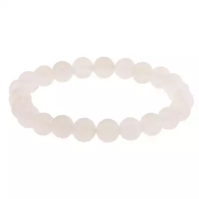 Karkötő üveggyöngyökből, matt fehér árnyalatban, gumi