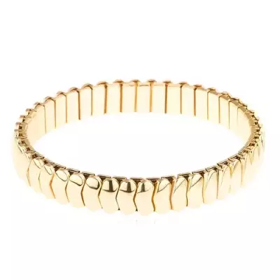 Széthúzható karkötő sebészeti acélból, nyíl alakú elemek, arany szín