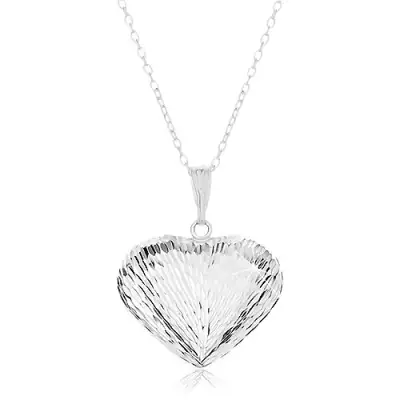 925 ezüst nyakék, nyaklánc és medál - kidomborodó szív vágatokkal