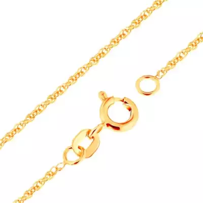 Nyaklánc 375 sárga aranyból - összekapcsolt ovális szemek, 500 mm