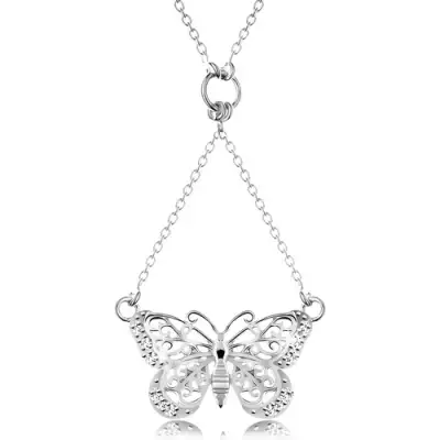 925 ezüst nyakék, nyaklánc és medál - kivágott pillangó
